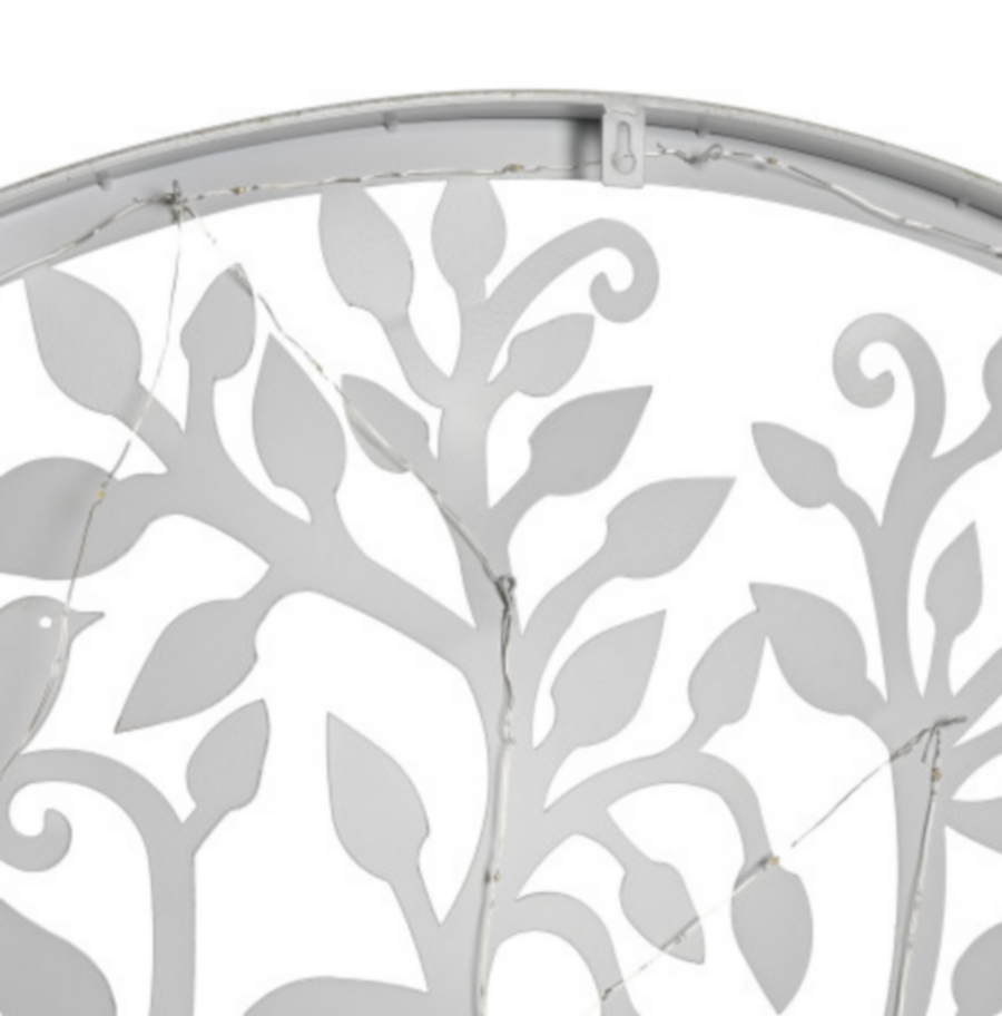 DECORATION MURALE RONDE EN METAL BLANC ARBRE DE VIE 99 CM - Photo N°3