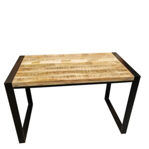 TABLE MANGE DEBOUT EN MANGUIER ET PIEDS METAL NOIR 150 X 80 X 94 CM