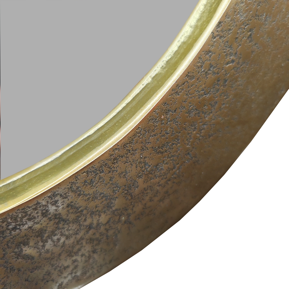 MIROIR ALUMINIUM GOUTTE D EAU LAITON VIEILLI 67 X 117 X 2 CM - Photo N°3