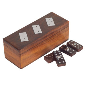JEU DOMINO EN BOIS DE  SHEESHAM 16.5 X 6.5 X 5 CM