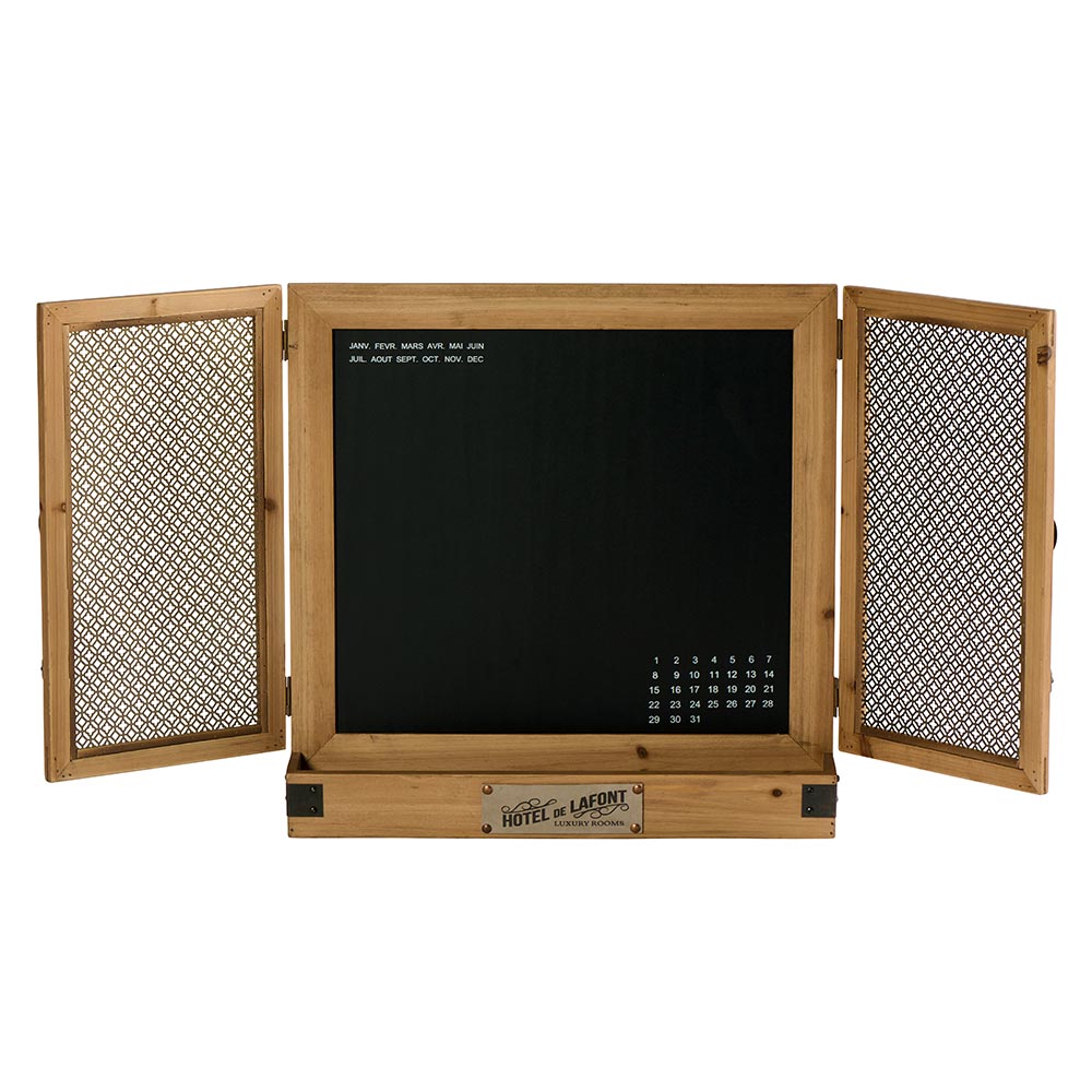 ARMOIRETTE MURAL DECO 2 PORTES GRILLAGES 1 ETAGERE EN BOIS DIM 60 X 60 X 11 CM - Photo N°2