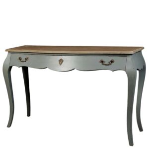 CONSOLE PAULINE GRISE 1 TIROIR 120 X 40 X 75 CM DESSUS CHENE