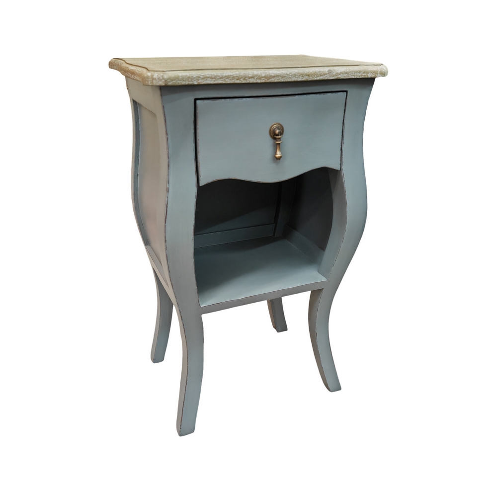 CHEVET PAULINE GRIS 1TIROIR 1 NICHE 40 X 65 X 30 CM - Photo N°1