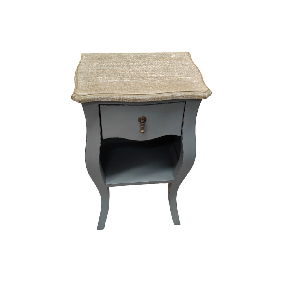 CHEVET PAULINE GRIS 1TIROIR 1 NICHE 40 X 65 X 30 CM - Photo N°5