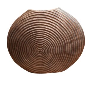 VASE ALUMINIUM COULEUR DORE  38 X 30 X 8 cm