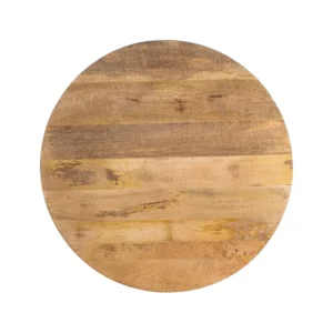 PLATEAU MANGUIER VERNIS ROND 80 X 80 X 3 CM