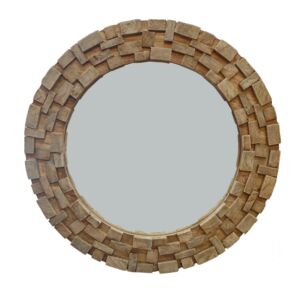 MIROIR ROND EN BOIS RECYCLE RUSTIQUE 90 X 5 CM