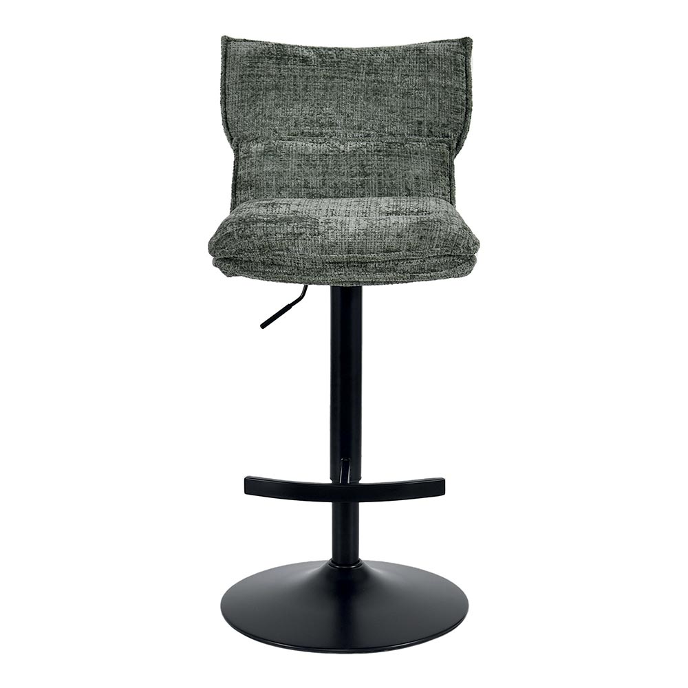 CHAISE DE BAR TOPLEY TISSU VERT KAKI REGLABLE HAUTEUR 46  X 91/105  X 55 CM - Photo N°4