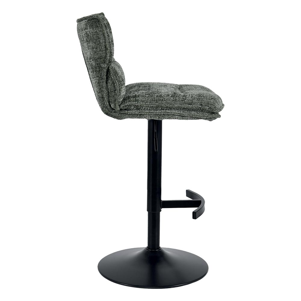CHAISE DE BAR TOPLEY TISSU VERT KAKI REGLABLE HAUTEUR 46  X 91/105  X 55 CM - Photo N°3