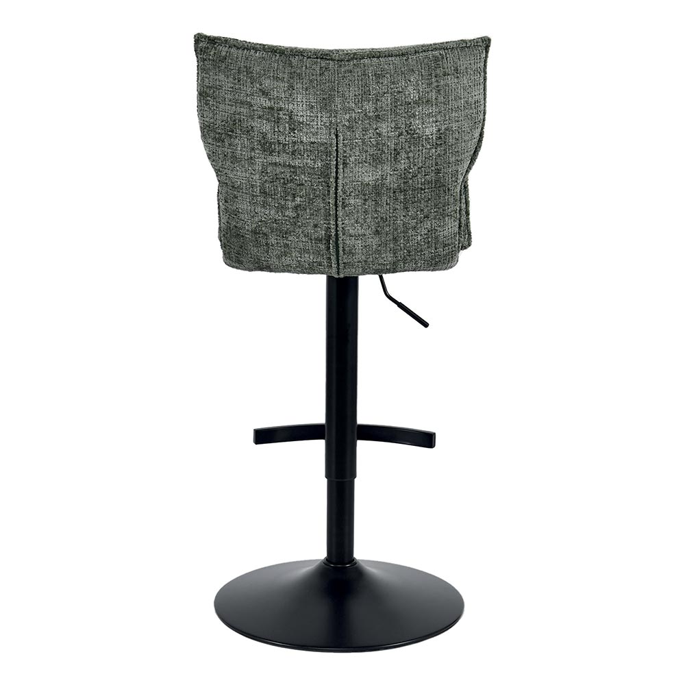 CHAISE DE BAR TOPLEY TISSU VERT KAKI REGLABLE HAUTEUR 46  X 91/105  X 55 CM - Photo N°2