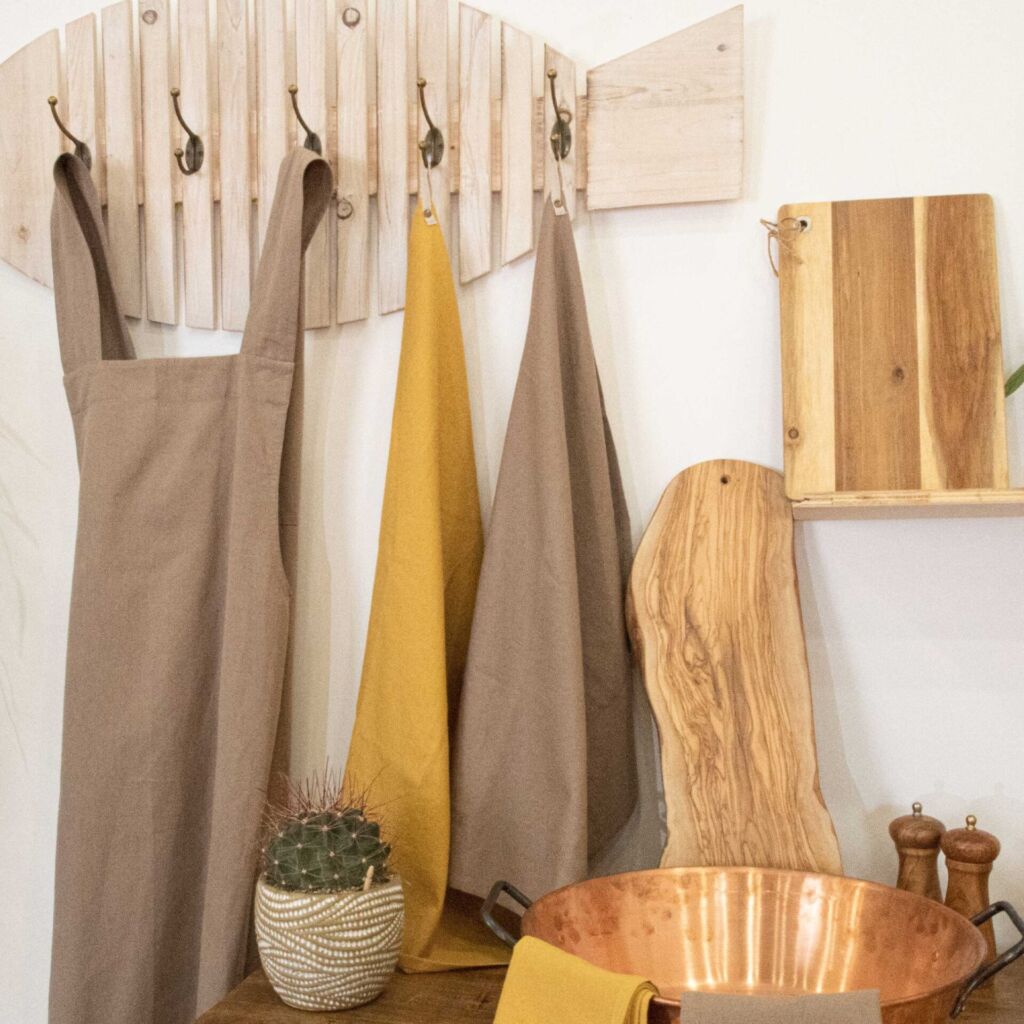 TORCHON METISSE 180 COTON 1 LIN 50 X 70 GREIGE - Photo N°2