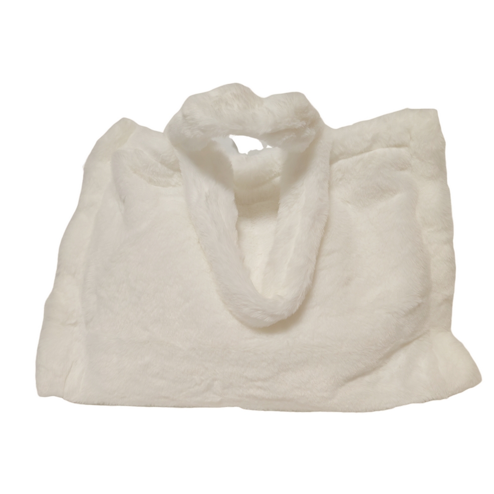 SAC FAUSSE FOURRURE BLANCHE DEUX ANSES 38 X 30 X 12 CM - Photo N°4