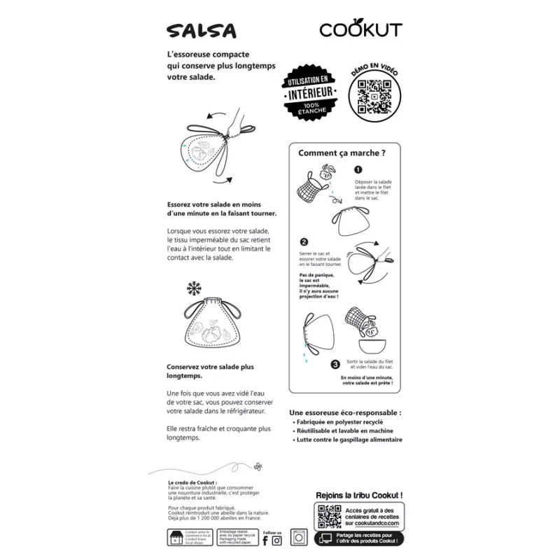 ESSOREUSE A SALADE COMPACTES JAUNE COOKUT - Photo N°2