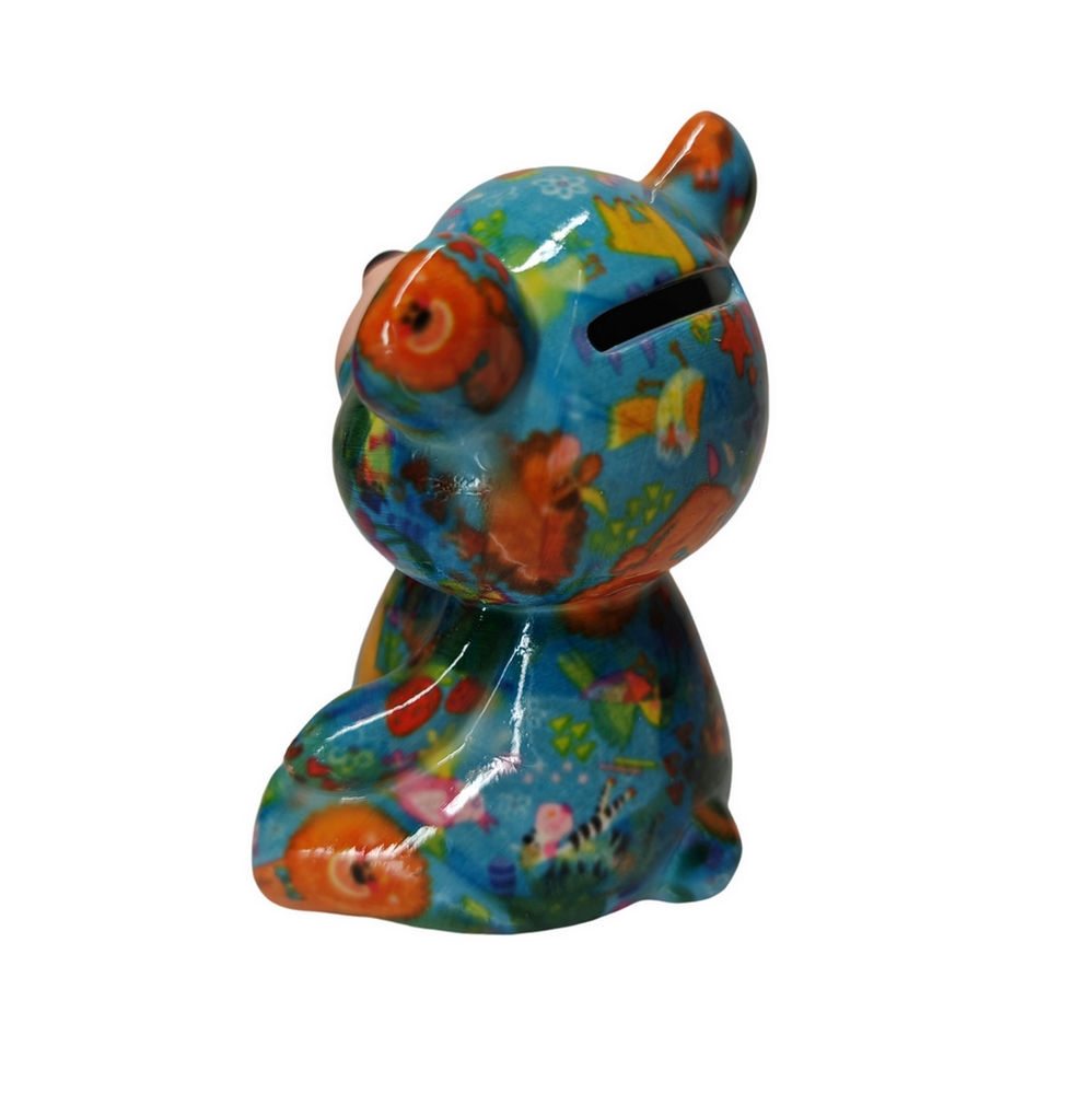 TIRELIRE OURS PETIT PIDOU BLEU 12.5 CM - Photo N°3