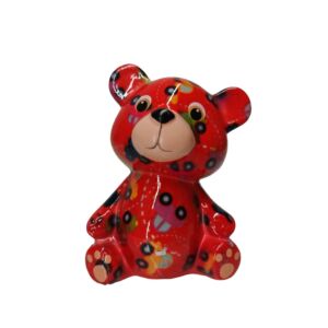 TIRELIRE OURS PETIT PIDOU ROUGE 12.5 CM