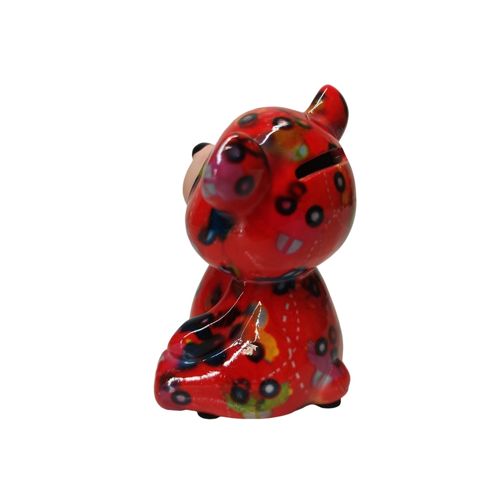 TIRELIRE OURS PETIT PIDOU ROUGE 12.5 CM - Photo N°3