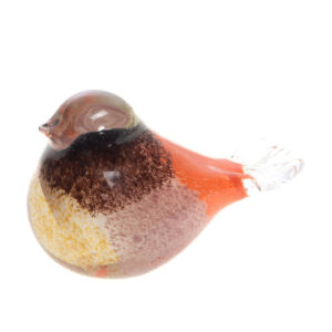 OISEAU REMI SULFURE MARRON, ORANGE ET JAUNE 8 x 6 x 12 cm