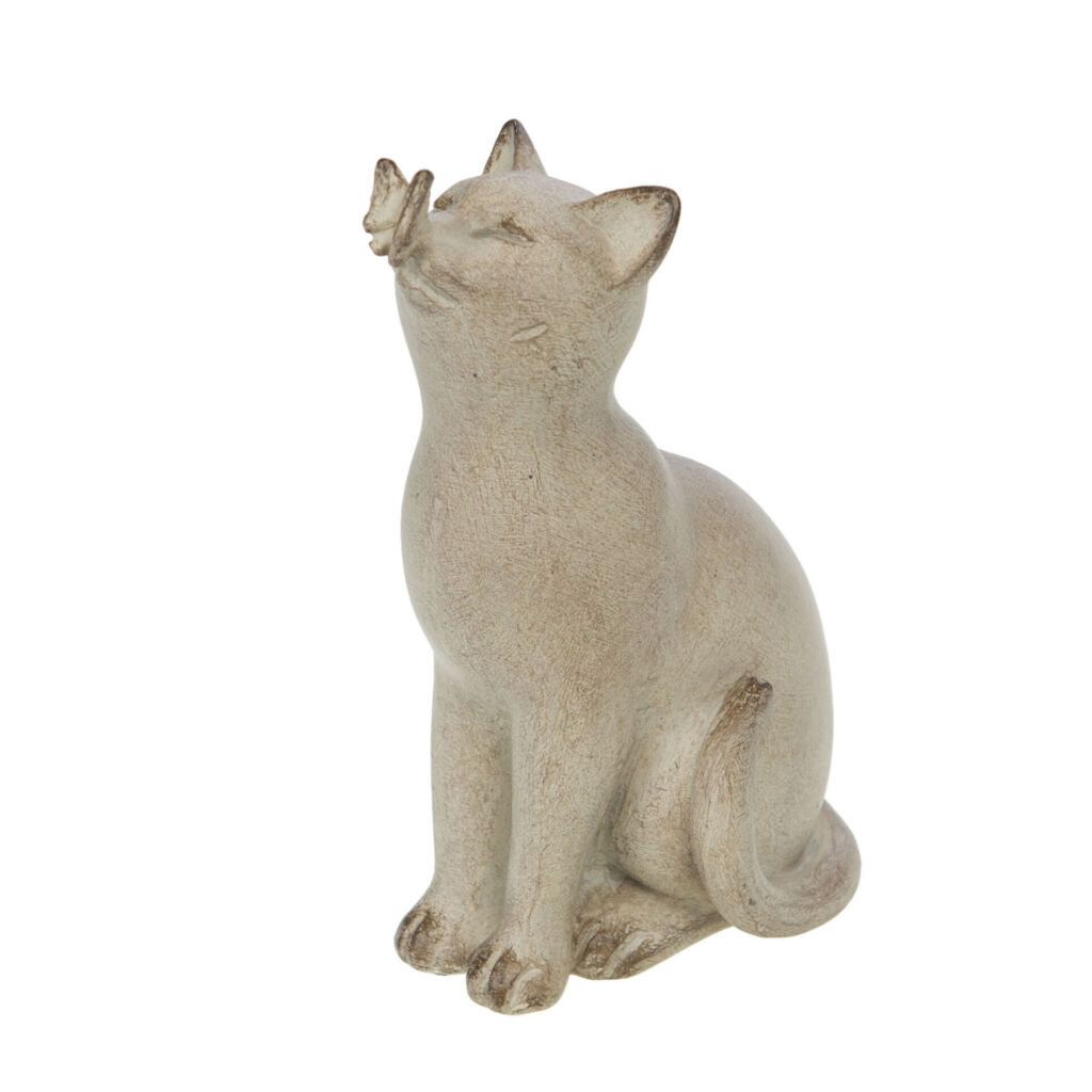 CHAT JOUEUR PAPILLON EN RESINE 7 X 14 X 8 CM - Photo N°1