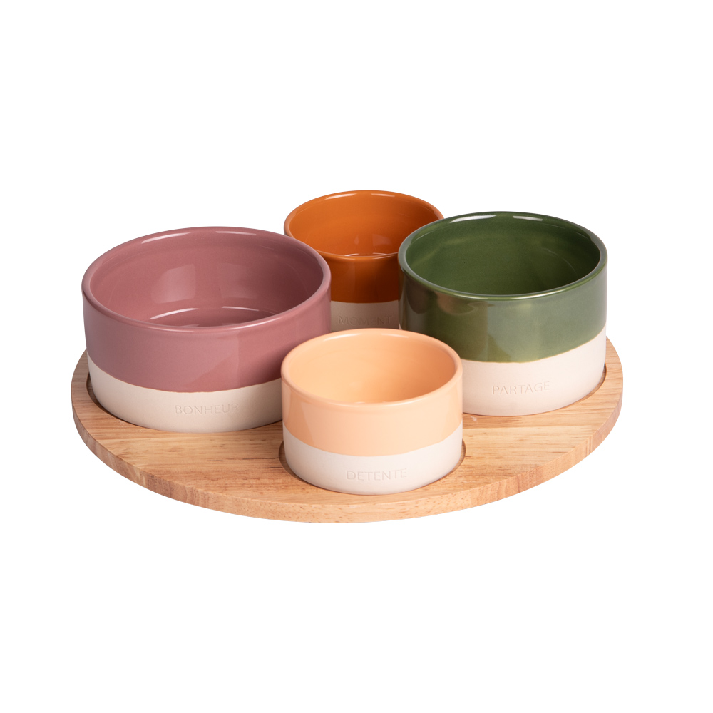 SERVICE APERITIF HAWA 4 PIECES PLATEAU TOURNANT 30 CM - Photo N°5