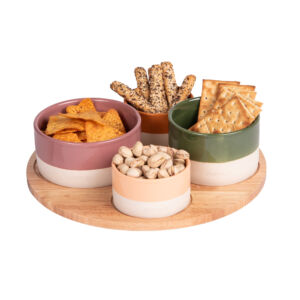 SERVICE APERITIF HAWA 4 PIECES PLATEAU TOURNANT 30 CM