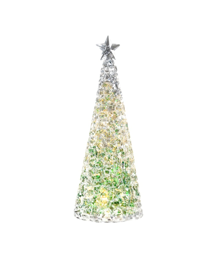 SAPIN CONE VERT LAMPE DECORATION PAILLETTES MOBILES 33 CM - Photo N°2