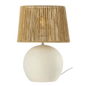 LAMPE BOULE BLANCHE ABAT-JOUR TRESSE 30 X 42 X 30 CM