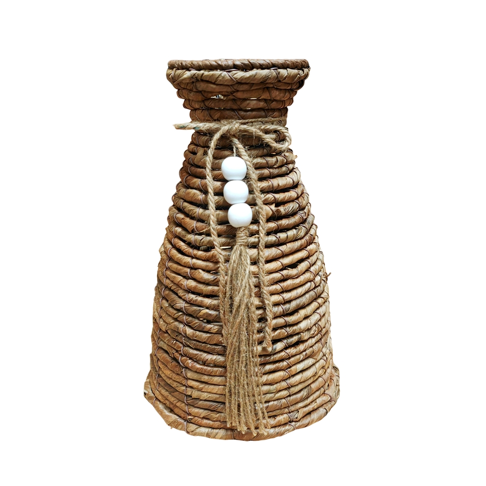 VASE DECORATIF FEUILLE DE BANANIER 18.5 X 31 X 18.5 - Photo N°1