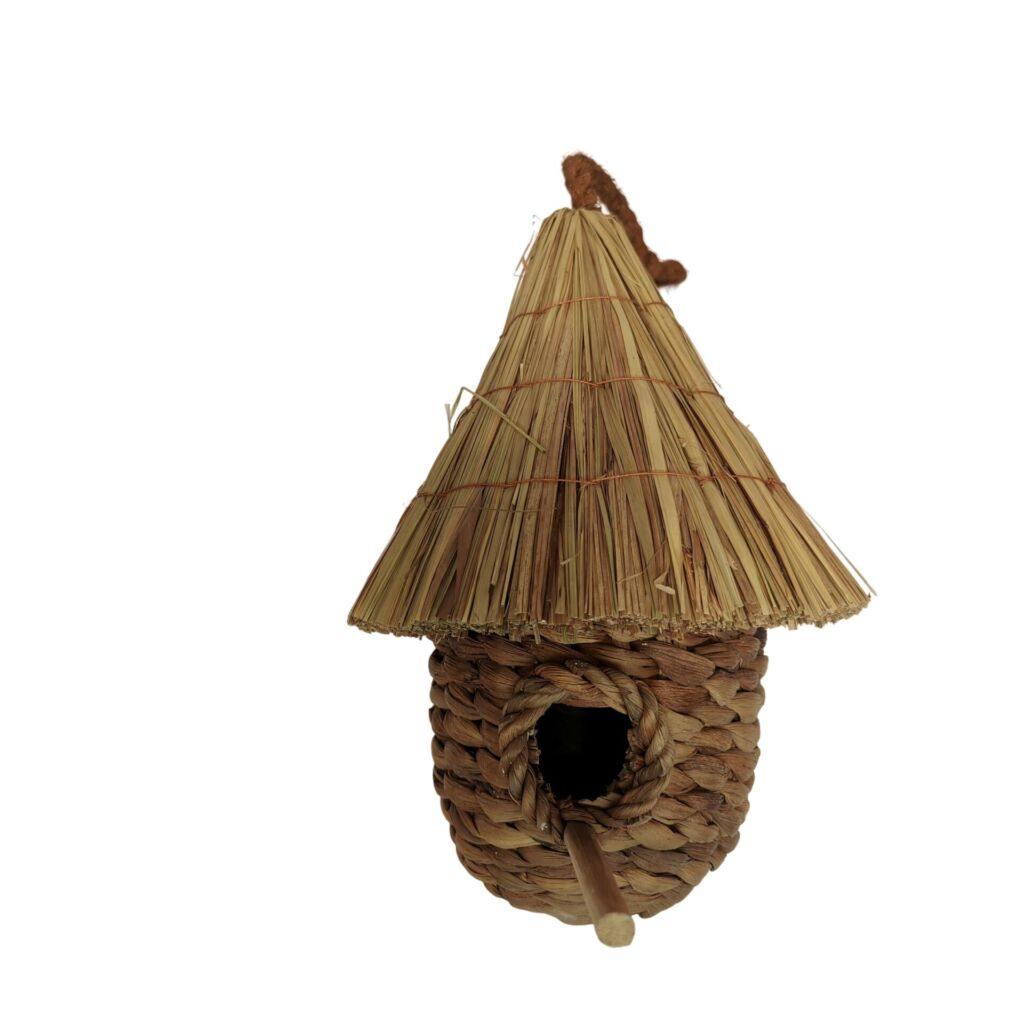 CABANE A OISEAUX EN JACINTHE D'EAU 24 X 35 X 24 CM - Photo N°4