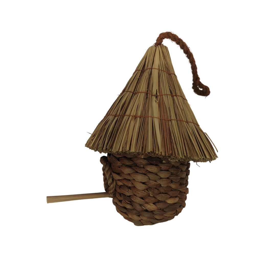 CABANE A OISEAUX EN JACINTHE D'EAU 24 X 35 X 24 CM - Photo N°2