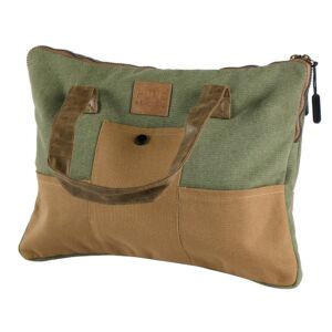 POCHETTE ZIPPE POUR PORTABLE TOILE VINTAGE KAKI 39 X 3 X 31 CM