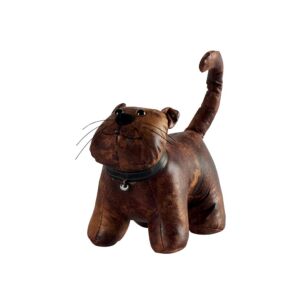 BLOQUE PORTE CHAT FACON VIEUX CUIR 27 x 20 x 14 cm