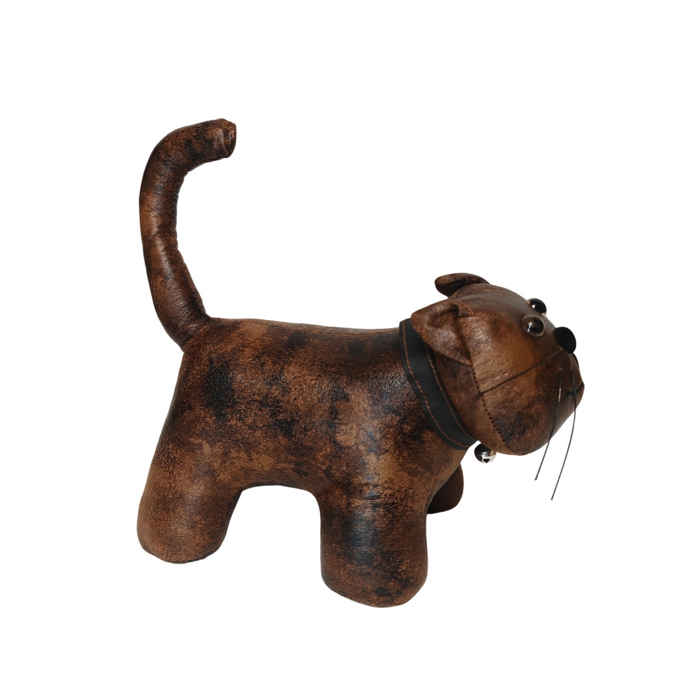 BLOQUE PORTE CHAT FACON VIEUX CUIR 27 x 20 x 14 cm - Photo N°5