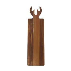 PLATEAU RECTANGULAIRE LONG BOIS D'ACACIA CORNES DE CERF 50 X 1.5 X 14 CM