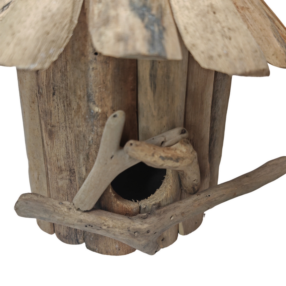 CABANE A OISEAU NICHOIR FACON BOIS FLOTTE 27 X 30 X 27 CM - Photo N°3