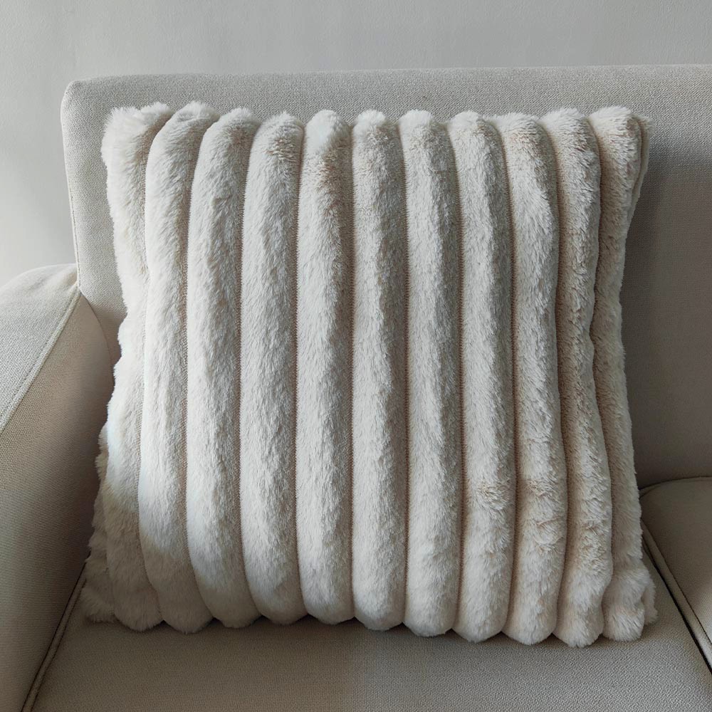 COUSSIN A GROSSES COTES STINA COULEUR SABLE 45 X 45 CM POLYESTER - Photo N°1