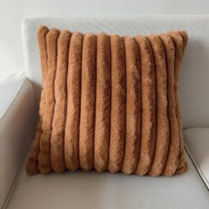 COUSSIN A GROSSES COTES STINA COULEUR ROUILLE 45 X 45 CM POLYESTER