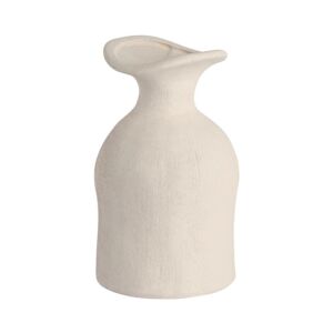 VASE EN GRES COLORIS BLANC OUVERTURE EVASEE 10 X 17 X 10 CM