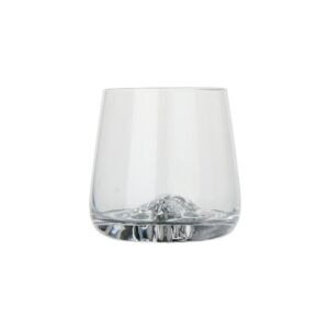 SET 4 VERRES EN VERRE FOND MONTAGNE 3 D  9 X 9 CM