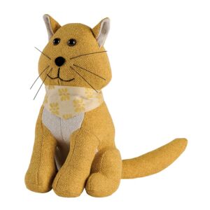 BLOQUE PORTE CHAT COULEUR MOUTARDE 17 X 28.5 X 31 cm