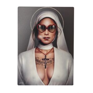 IMPRESSION  CONFESSION II DE GRANGER SUR DIBOND AVEC ATTACHE 20 X 28 CM