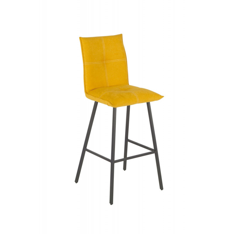 CHAISE DE BAR TISSU COULEUR JAUNE 52 X 97 X 56 CM ASSISE 64 CM - Photo N°1