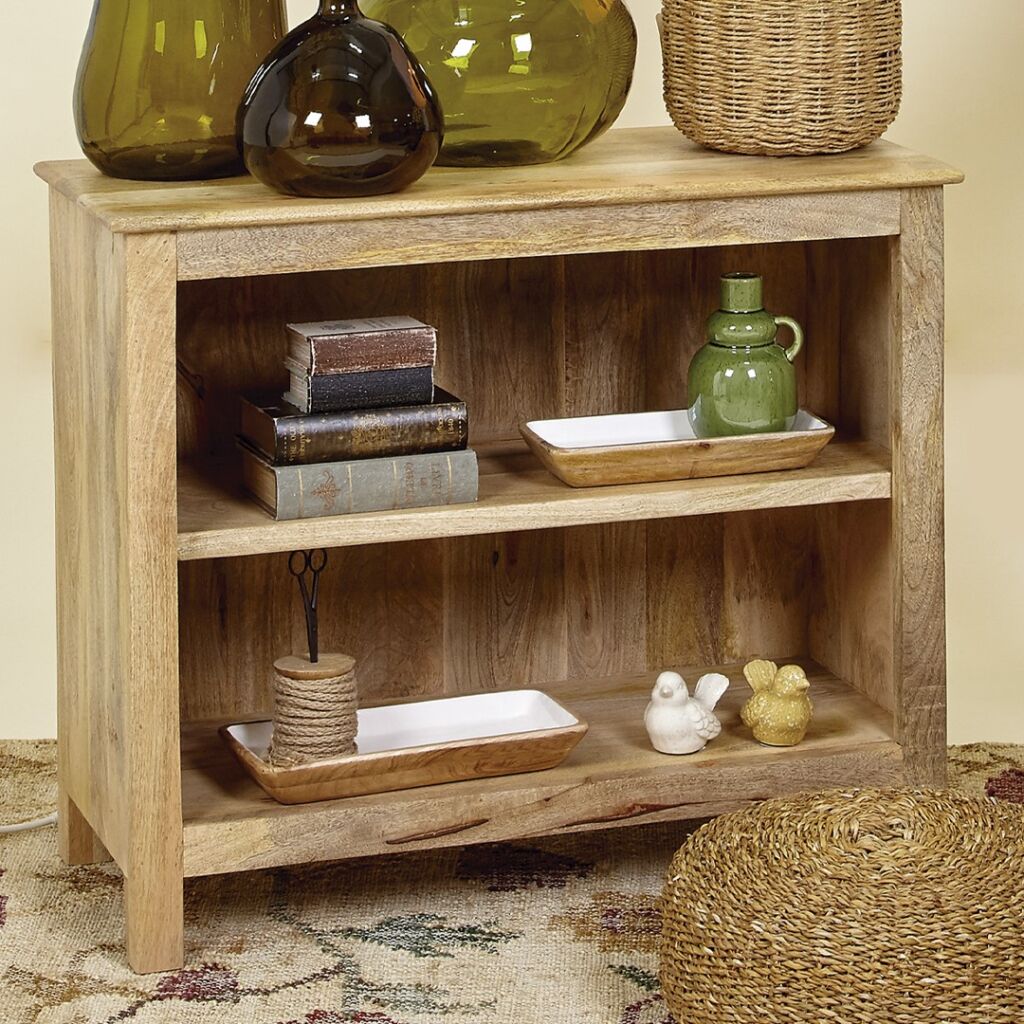 ETAGERE MANGUIER MASSIF FINITION VERNIS NATUREL  90 X 75 X 40 CM - Photo N°2