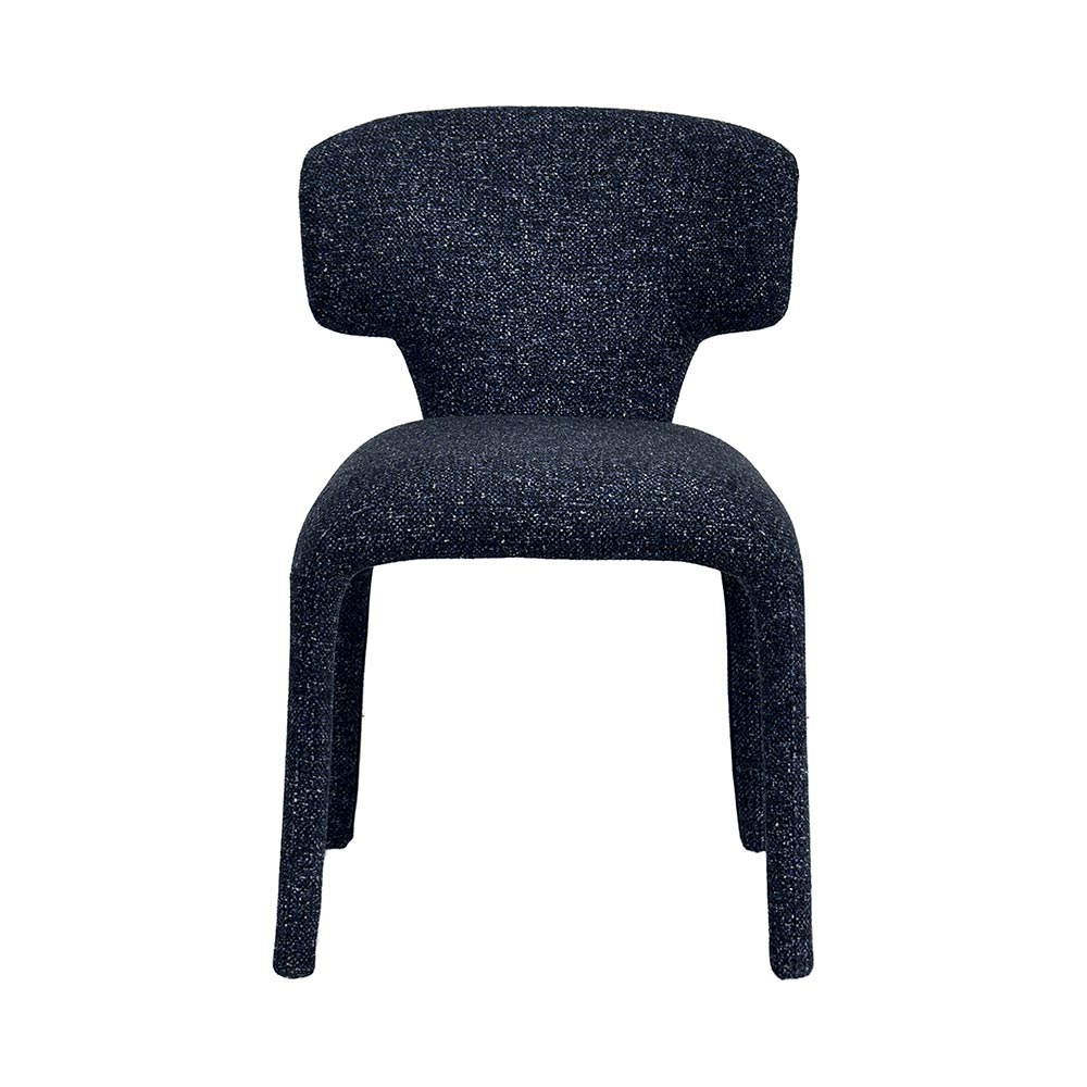 CHAISE MILANO 100 % TISSU BLEU NUIT 50 X 79 X 54 CM - Photo N°4