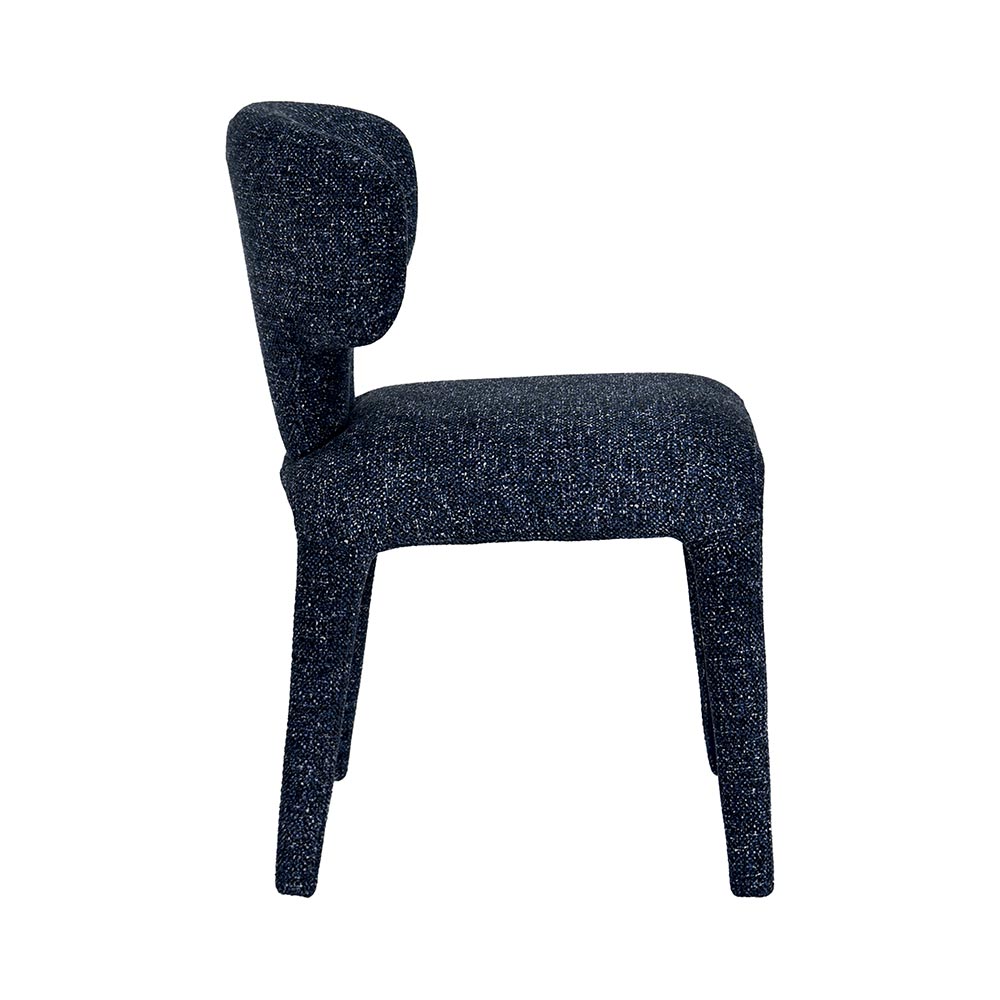 CHAISE MILANO 100 % TISSU BLEU NUIT 50 X 79 X 54 CM - Photo N°3