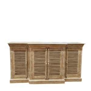 BAHUT 4 PORTES PERSIENNE MANGUIER MASSIF BLANCHI 180 X 95 X 41.5 CM